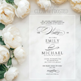 Invitaciones Acrílicas Clásico Moderno Elegante Boda con Letra Script