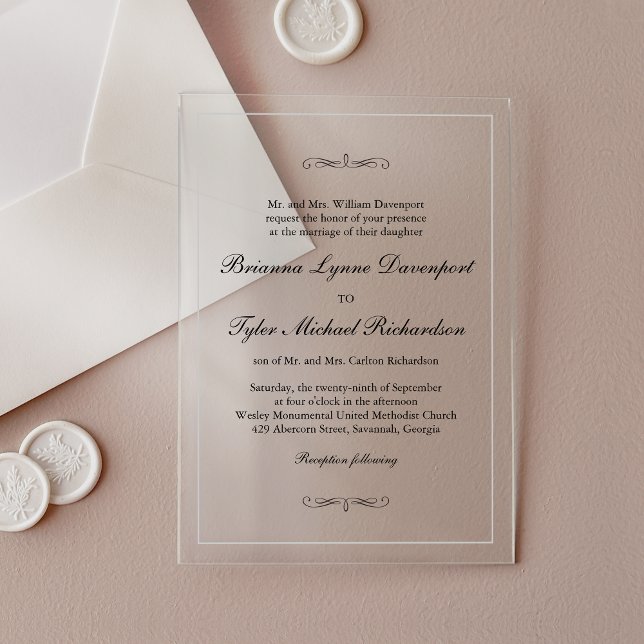 Invitaciones Acrílicas Clásico Simple Elegante Boda (Subido por el creador)