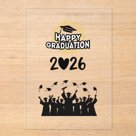 Invitaciones Acrílicas Class of 2026 Happy Graduation - Minimalist 