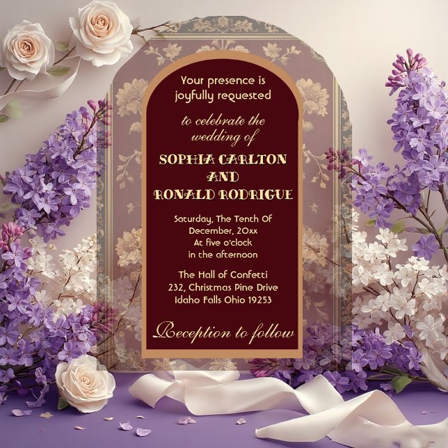 Invitaciones Acrílicas Classic Christmas Chinoiserie Traditional Wedding (Classic Christmas Chinoiserie Traditional Wedding Acrylic Invitations)