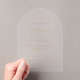 Invitaciones Acrílicas Classic Neutral Monogram Elegant Wedding