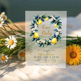 Invitaciones Acrílicas Clear Acrylic Ciao Baby Lemon Wreath Baby Shower