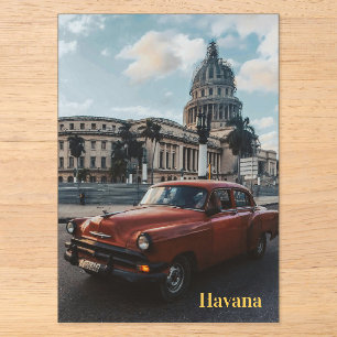 Invitaciones Acrílicas Coche clásico vintage La Habana Cuba