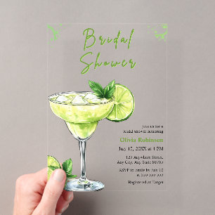 Invitaciones Acrílicas Cocktail Margs & Matrimony Despedida de Soltera Ma