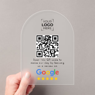 Invitaciones Acrílicas Código QR de reseñas de Google Negocios 