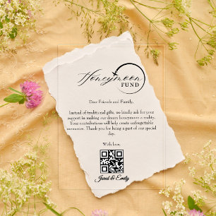 Invitaciones Acrílicas Código QR del Fondo de Luna de Miel Solicitud de F