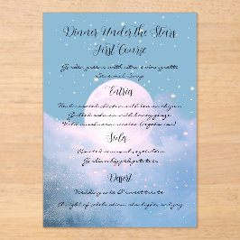 Invitaciones Acrílicas Colección de bodas atmosféricas Moonlight Shimmer