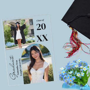 Invitaciones Acrílicas Collage de Fotos de Arco de Graduación Fiesta Mode