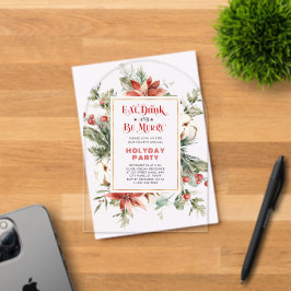 Invitaciones Acrílicas Comer Bebida Y Ser Navidades Famosos Marco