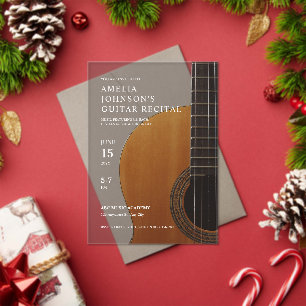 Invitaciones Acrílicas Concierto de Música Clásica de Guitarra