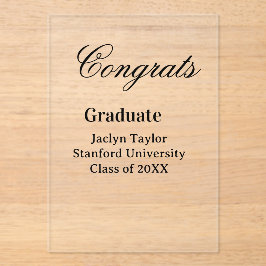 Invitaciones Acrílicas Congrats graduation name university name class of