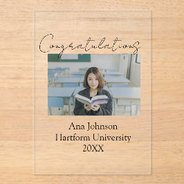 Invitaciones Acrílicas Congratulations photo graduate name university yea