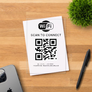 Invitaciones Acrílicas Contraseña de Wifi Análisis de código QR para co