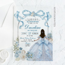 Coqueta Mariposa de Lazo Azul Polvoriento Quinceañ