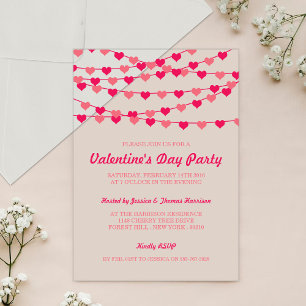 Invitaciones Acrílicas Corazones de amor colgantes de cuerda para fiesta 