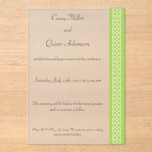 Invitaciones Acrílicas Corazones de Tejido Celta en Boda de Acrílico Peri