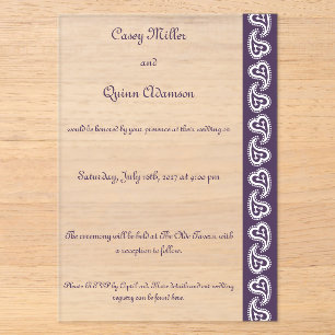 Invitaciones Acrílicas Corazones Dulces Paisley en Acrílico de Boda Morad
