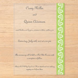 Invitaciones Acrílicas Corazones Dulces Paisley en Bodas de Acrílico Peri