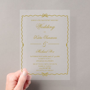 Invitaciones Acrílicas Corona de boda coqueta