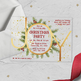Invitaciones Acrílicas Corona de ramas de pino Trendy Joy Navidad fiesta