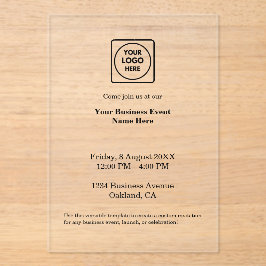 Invitaciones Acrílicas Corporación Minimalista blanca | Acontecimiento ac