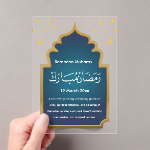 Invitaciones Acrílicas Corta Eid Mubarak