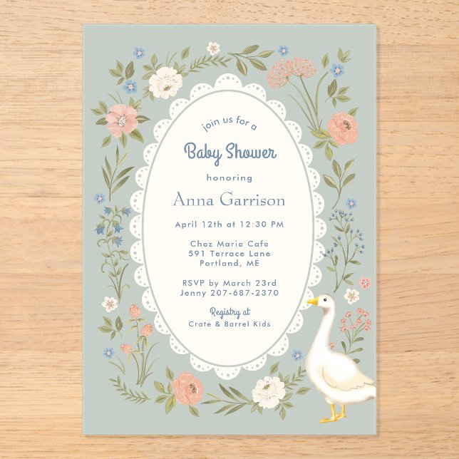 Invitaciones Acrílicas Cottage Goose Lake (Anverso)