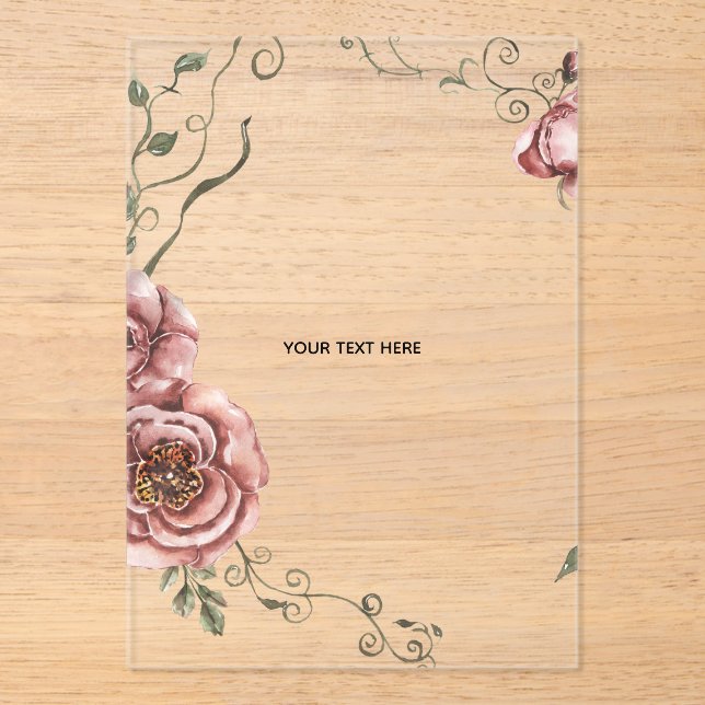 Invitaciones Acrílicas Crea tu propio floral  (Anverso)