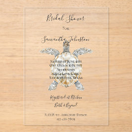 Invitaciones Acrílicas Cream Beach Sea Turtles Bridal Shower