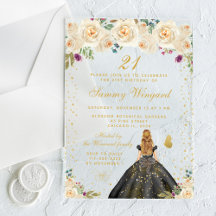 Cream Floral Blonde Hair Princess Fiesta de cumple