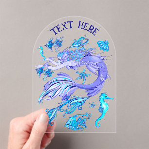 Invitaciones Acrílicas Creatividad de hadas púrpura de Sirena