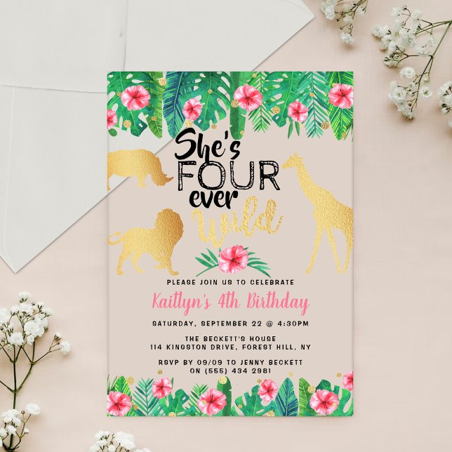 Invitaciones Acrílicas Cuatro Chicas salvajes de todos los tiempos Fiesta (Subido por el creador)