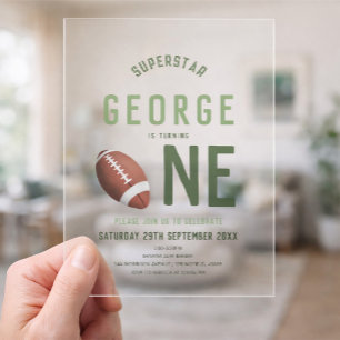 Invitaciones Acrílicas Cumpleaños 1º Fútbol Lindo Niños Niños 