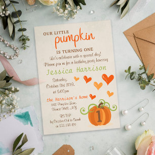 Invitaciones Acrílicas Cumpleaños 1 de Calabacita Linda