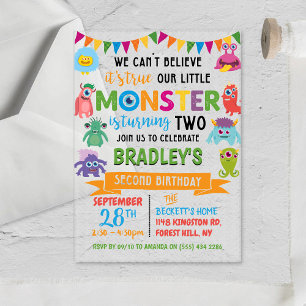 Invitaciones Acrílicas Cumpleaños 2do Little Monster