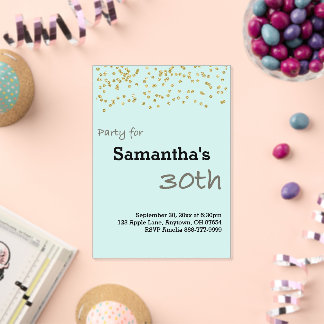 Invitaciones Acrílicas Cumpleaños 30 Personalizado en Colores Pastel