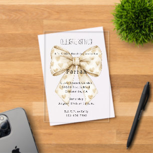 Invitaciones Acrílicas Cumpleaños Arco Corazones Crema  