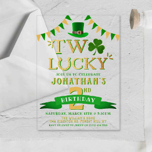 Invitaciones Acrílicas Cumpleaños de 2 años de Two Lucky