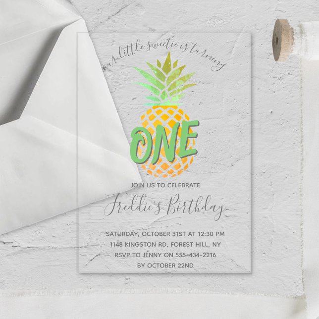 Invitaciones Acrílicas Cumpleaños de Little Pineapple (Subido por el creador)