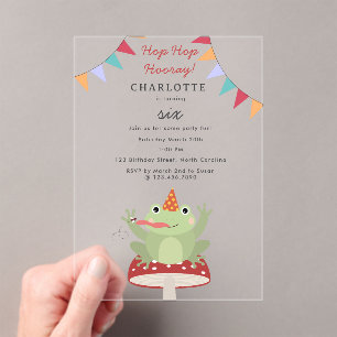 Invitaciones Acrílicas Cumpleaños de rana linda Salta Salta Hongo Cuadros