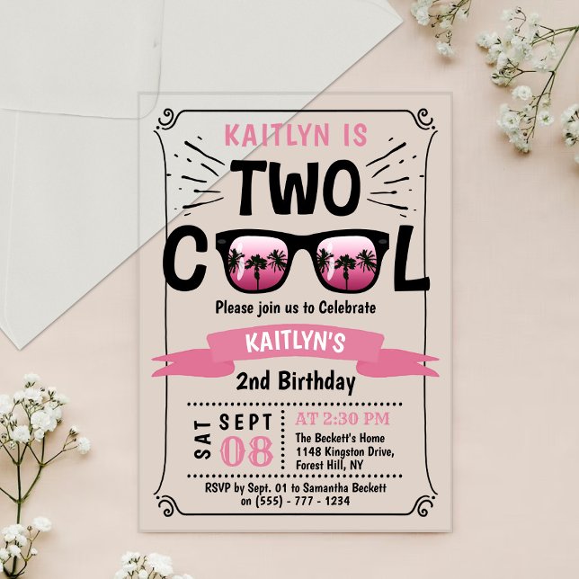 Invitaciones Acrílicas Cumpleaños de Two Cool Girls 2do (Subido por el creador)