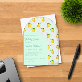 Invitaciones Acrílicas Cumpleaños de Verano de Cítricos de Limón