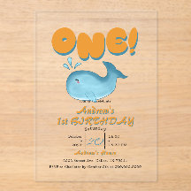 Cumpleaños del bebé ballena azul lindo 1