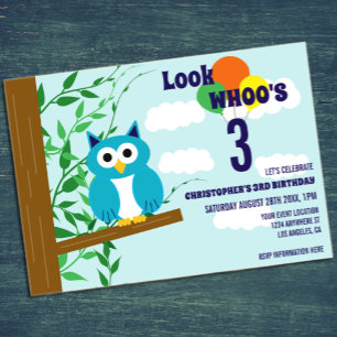 Invitaciones Acrílicas Cumpleaños del búho