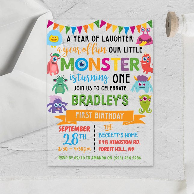 Invitaciones Acrílicas Cumpleaños del pequeño monstruo (Subido por el creador)