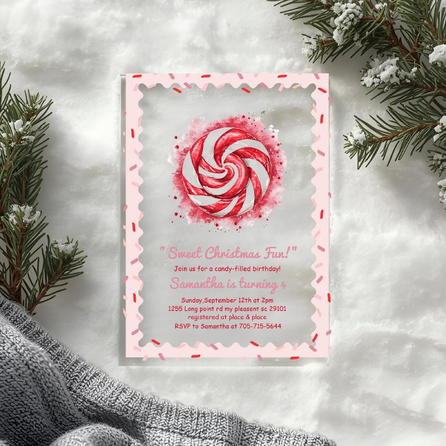 Invitaciones Acrílicas "Cumpleaños del Velo Rojo y Blanco" (Subido por el creador)