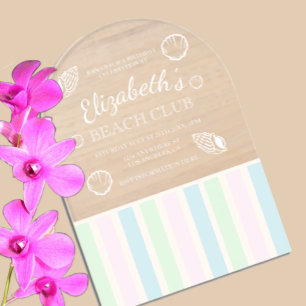 Invitaciones Acrílicas Cumpleaños en el Club de Playa