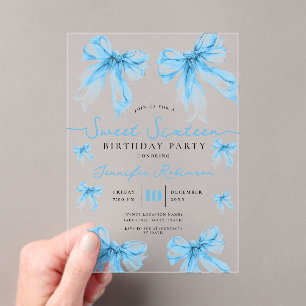 Invitaciones Acrílicas Cumpleaños Fiesta Sweet 16 Arco Coquette Femenino