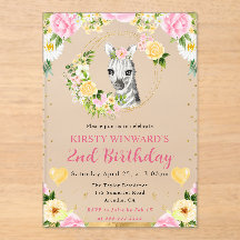 Cumpleaños infantil de cebra de jungla linda acuar