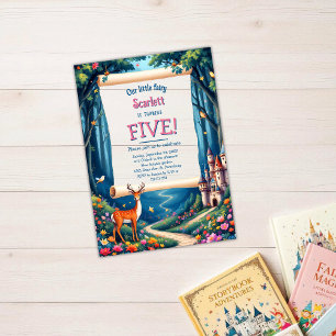 Invitaciones Acrílicas Cumpleaños infantil de cuento de hadas del castill
